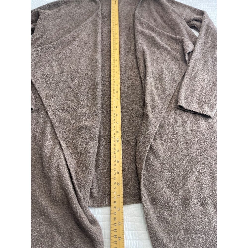 Barefoot Dreams Bamboo Chic Lite Knit Open Front Cardigan L/XL Brown Draped - Picture 8 of 8